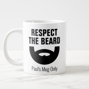 Taza De Café Gigante Respete la barba graciosa extra grande tamaño jum