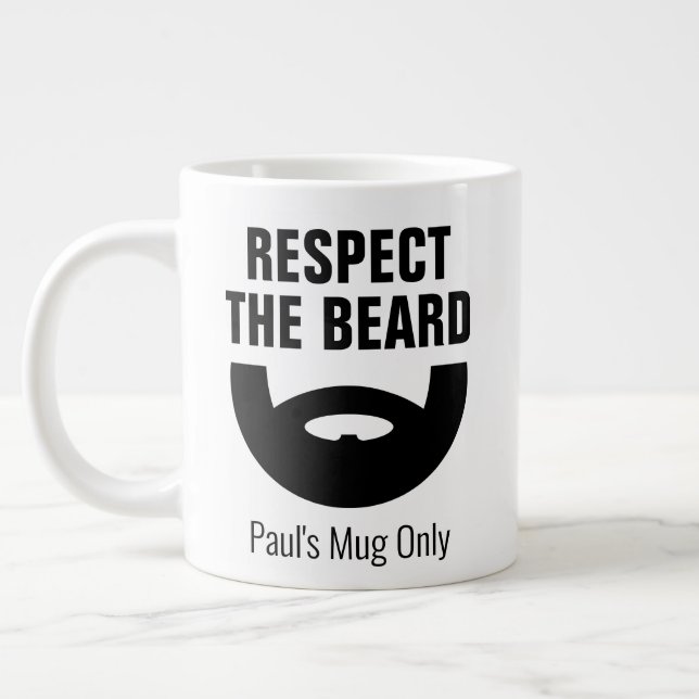 Taza De Café Gigante Respete la barba graciosa extra grande tamaño jumb (Izquierda)