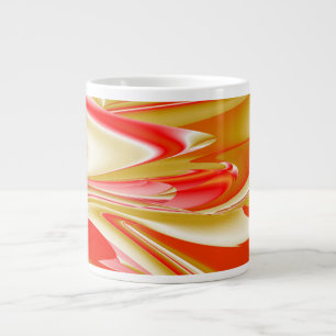 Taza De Café Gigante Resumen de amor y oro en 3D Rainbowart
