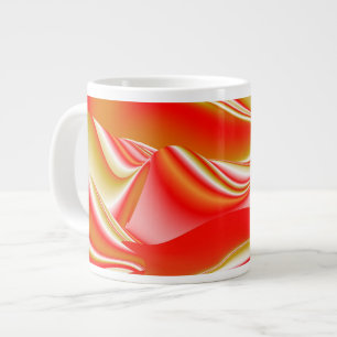 Taza De Café Gigante Resumen de amor y oro en 3D Rainbowart