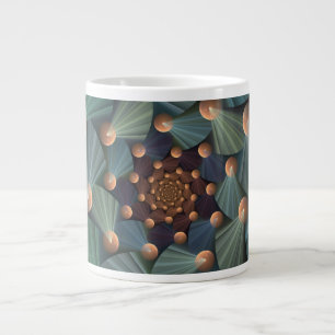 Taza De Café Gigante Resumen de arte fractal con pizarra marrón profund