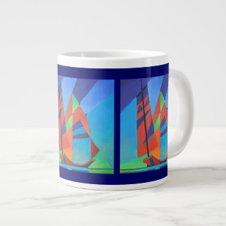Taza De Café Gigante Resumen de bote basura de arte contra cielo azul p