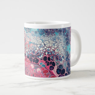 Taza De Café Gigante Resumen de color de la turba acrílica de coral y A