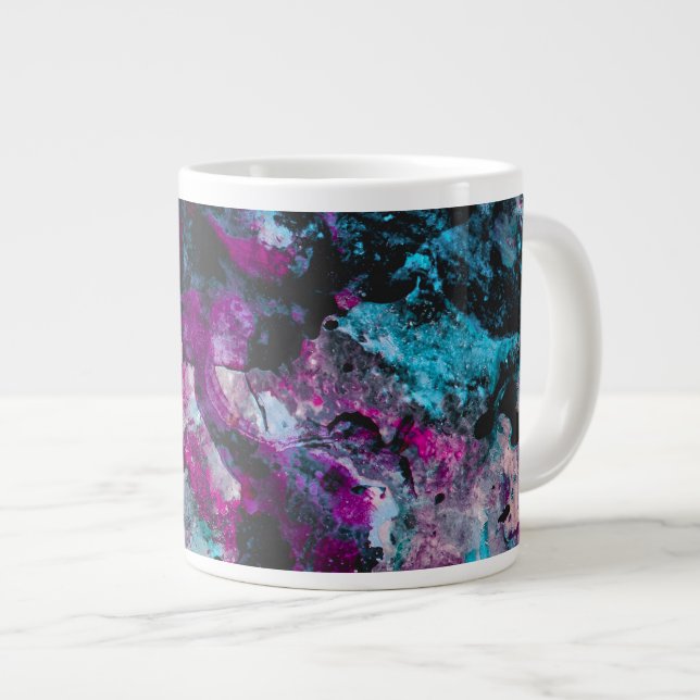 Taza De Café Gigante Resumen de Geode Cristal de Ruby y Sapphire (Derecha)