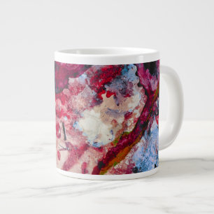 Taza De Café Gigante Resumen de Geode Crystal Agate Rojo