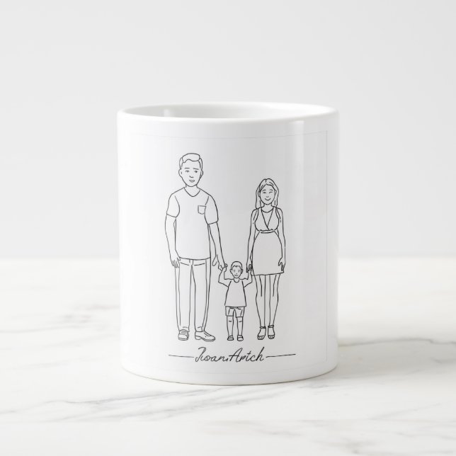 Taza De Café Gigante Resumen de la familia de Personalizados personaliz (Frente)