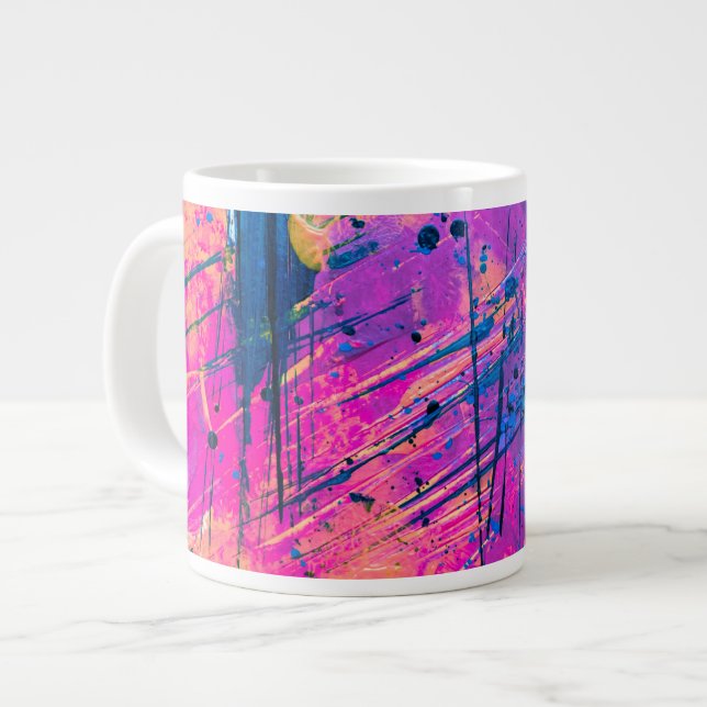 Taza De Café Gigante Resumen de pintura de la plataforma de verano (Izquierda)