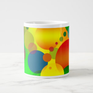 Taza De Café Gigante Resumen Diseño de círculos multicolores