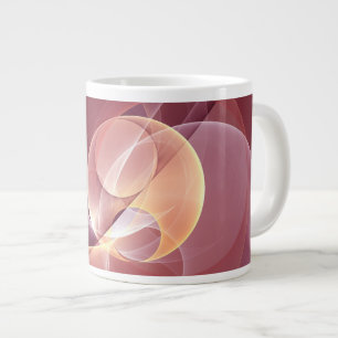 Taza De Café Gigante Resumen Elegante Vino Moderno Arte Fractal Rojo