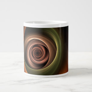 Taza De Café Gigante Resumen espiral 3D Colores cálidos Arte fractal mo