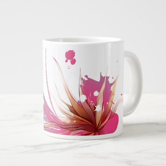 Taza De Café Gigante Resumen Flor de Hibiscus (Derecha)