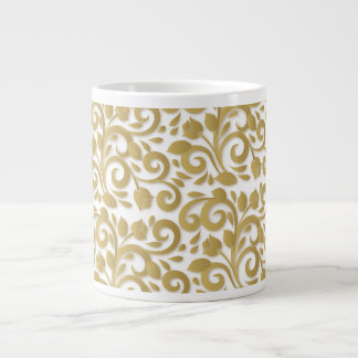 Taza De Café Gigante Resumen Mugre Jumbo Con Flores Ornamentales