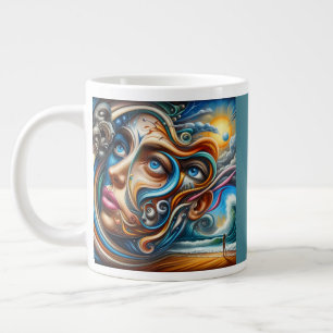 Taza De Café Gigante Resumen Paisaje de ensueño Serenidad oceánica y Ma