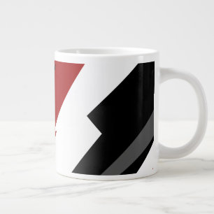 Taza De Café Gigante Resumen rojo en blanco y negro 