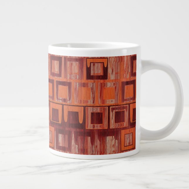 Taza De Café Gigante resumen rojo y naranja (Derecha)