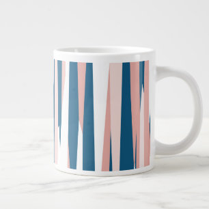 Taza De Café Gigante Resumen rosa azul y blanco