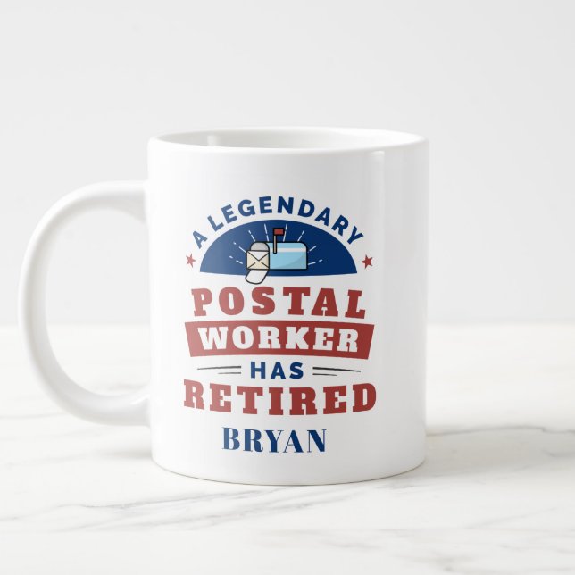 Taza De Café Gigante Retirada del trabajador postal Mailman Retirement  (Izquierda)