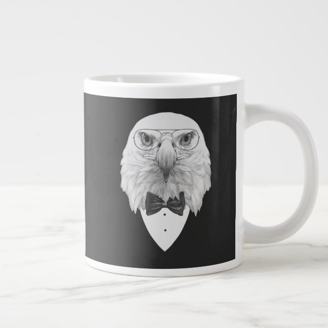 Taza De Café Gigante Retrato de águila elegante (Derecha)