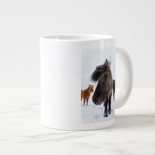 Taza De Café Gigante Retrato de caballo islandés, Islandia (Derecha)