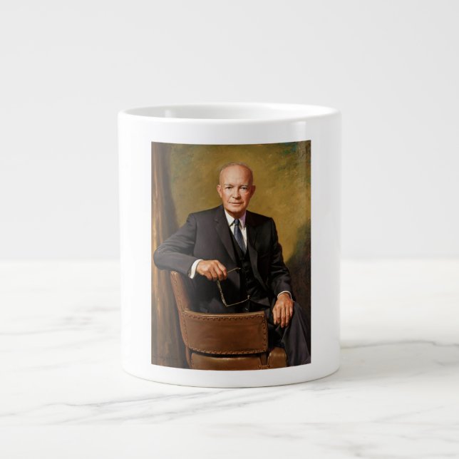Taza De Café Gigante Retrato de Dwight Eisenhower Presidente de la Casa (Frente)