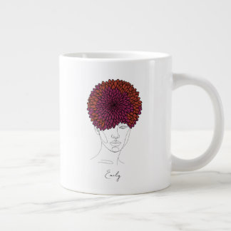 Taza De Café Gigante Retrato de Flor de Cumpleaños de Noviembre Persona