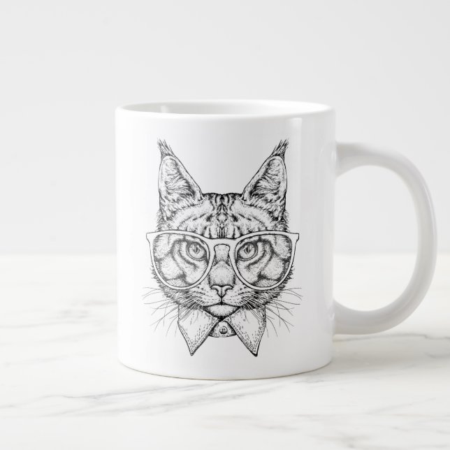 Taza De Café Gigante Retrato de Maine Coon (Derecha)