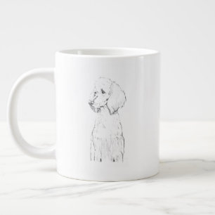 Taza De Café Gigante Retrato de mascota de perro Caniche Estándar
