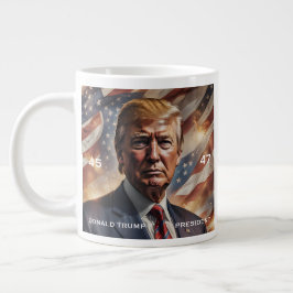 Taza De Café Gigante Retrato de presidente de Donald Trump