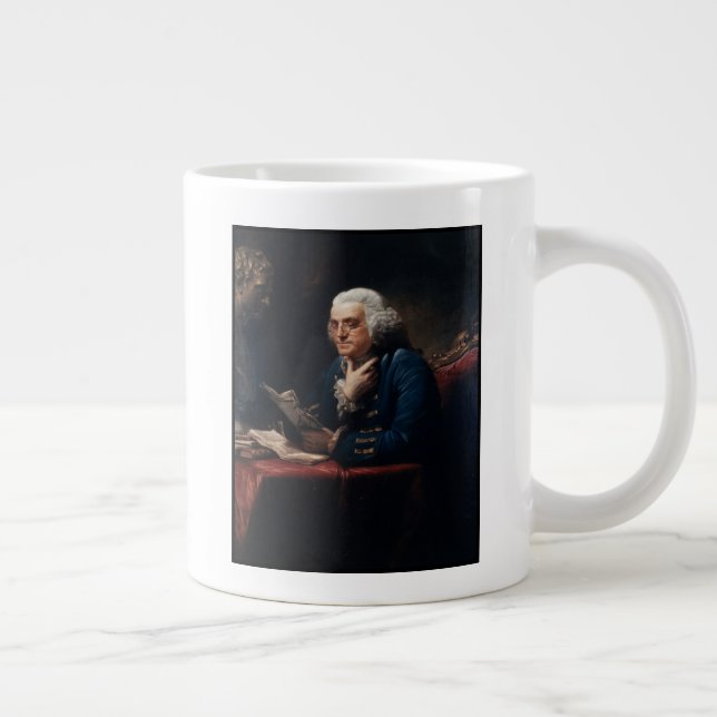 Taza De Café Gigante Retrato de pulgar, Benjamin Franklin Padre fundado (Derecha)