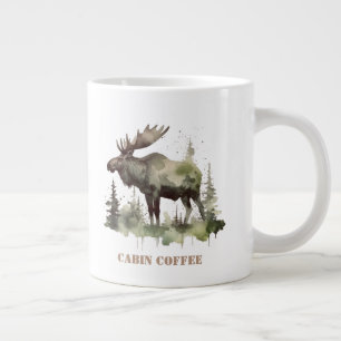 Taza De Café Gigante Retrato de vida silvestre Mossy Moose, personaliza