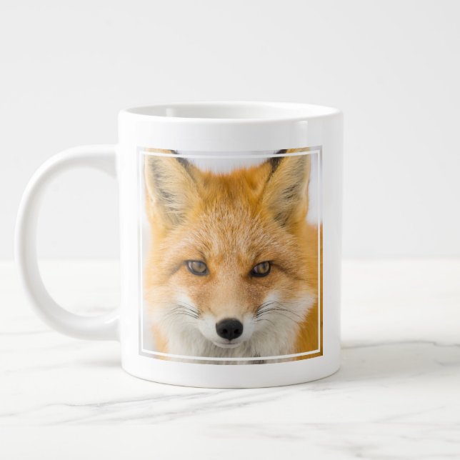 Taza De Café Gigante Retrato de zorro rojo (Izquierda)