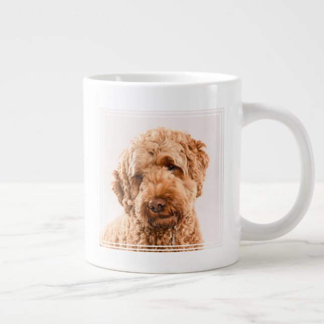 Taza De Café Gigante Retrato Goldendoodle Studio (Derecha)