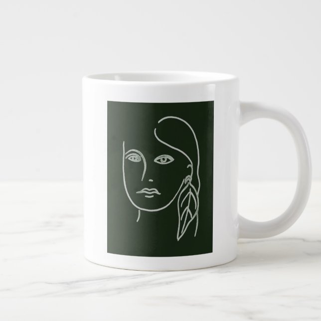 Taza De Café Gigante Retrato malaquita (Derecha)