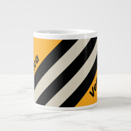 Taza De Café Gigante Retro Bumblebee Buzz Stripes with Name
