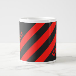 Taza De Café Gigante Retro Dark Tres Rayas con Nombre