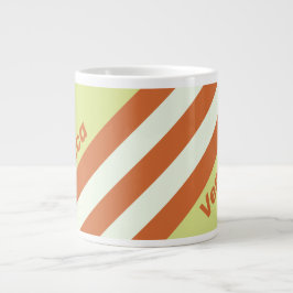 Taza De Café Gigante Retro Desert Cactus Stripes with Name