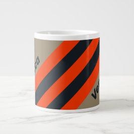 Taza De Café Gigante Retro Desert Meadow Stripes with Name