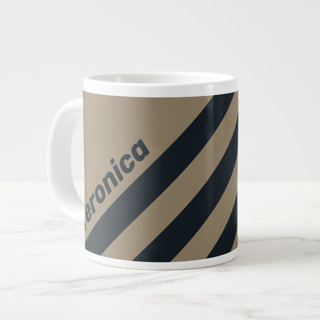 Taza De Café Gigante Retro Desert Three Stripes with Name (Izquierda)