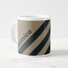 Taza De Café Gigante Retro Desierto Tres Franjas con Nombre