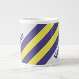 Taza De Café Gigante Retro Electric Lemon Grape Stripes with Name
