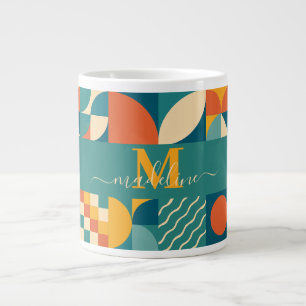 Taza De Café Gigante Retro Geométrico Personalizado