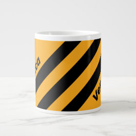 Taza De Café Gigante Retro Girasol Zumbido Tres Rayas con Nombre
