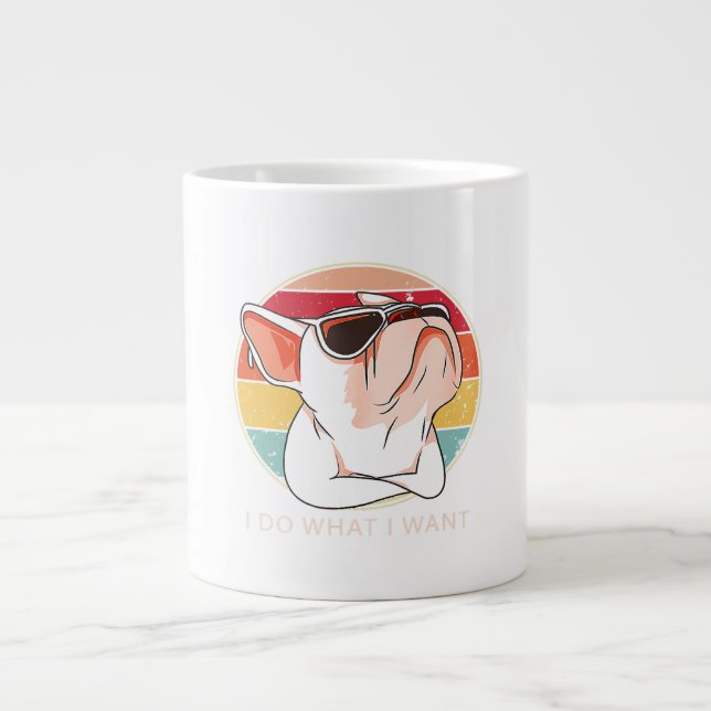 Taza De Café Gigante Retro Haz lo que quiero que sea divertido para el  (Frente)
