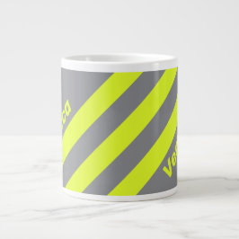 Taza De Café Gigante Retro HI VIS Tres Franjas con Nombre