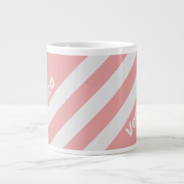 Taza De Café Gigante Retro Kiss Tres Rayas con Nombre