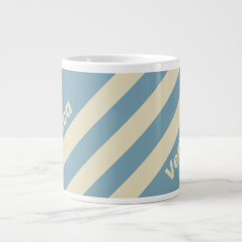 Taza De Café Gigante Retro Océano Tres Franjas con Nombre