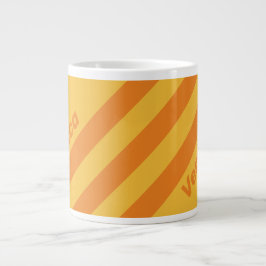 Taza De Café Gigante Retro Orange Groove Three Stripes with Name