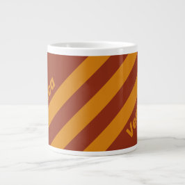 Taza De Café Gigante Retro Orange Rust Three Stripes with Name
