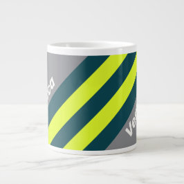 Taza De Café Gigante Retro Storm Cloud Grove Stripes with Name