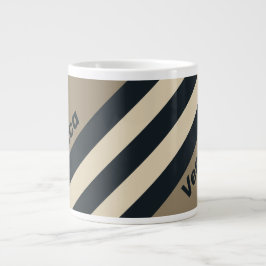 Taza De Café Gigante Retro Stormy Desert Three Stripes with Name